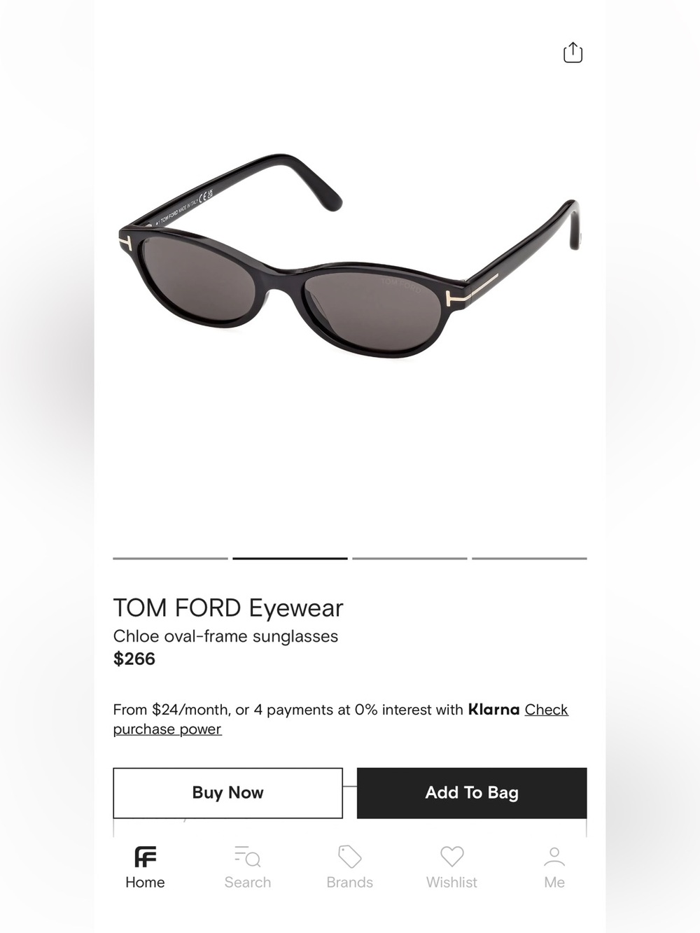 Tom Ford Chloe Oval Sunglasses in Dark Havana